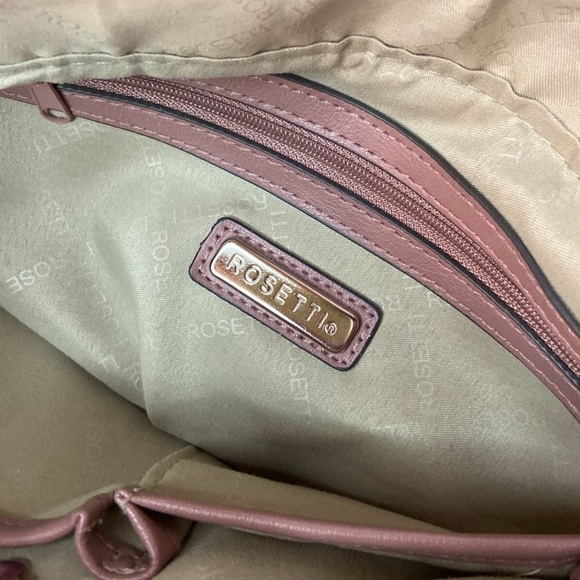 Rosetti~Dark Mauve~Mid-Sized~Soft Faux Leather~Upper Zip Closure~Crossbody Bag - Picture 2 of 15